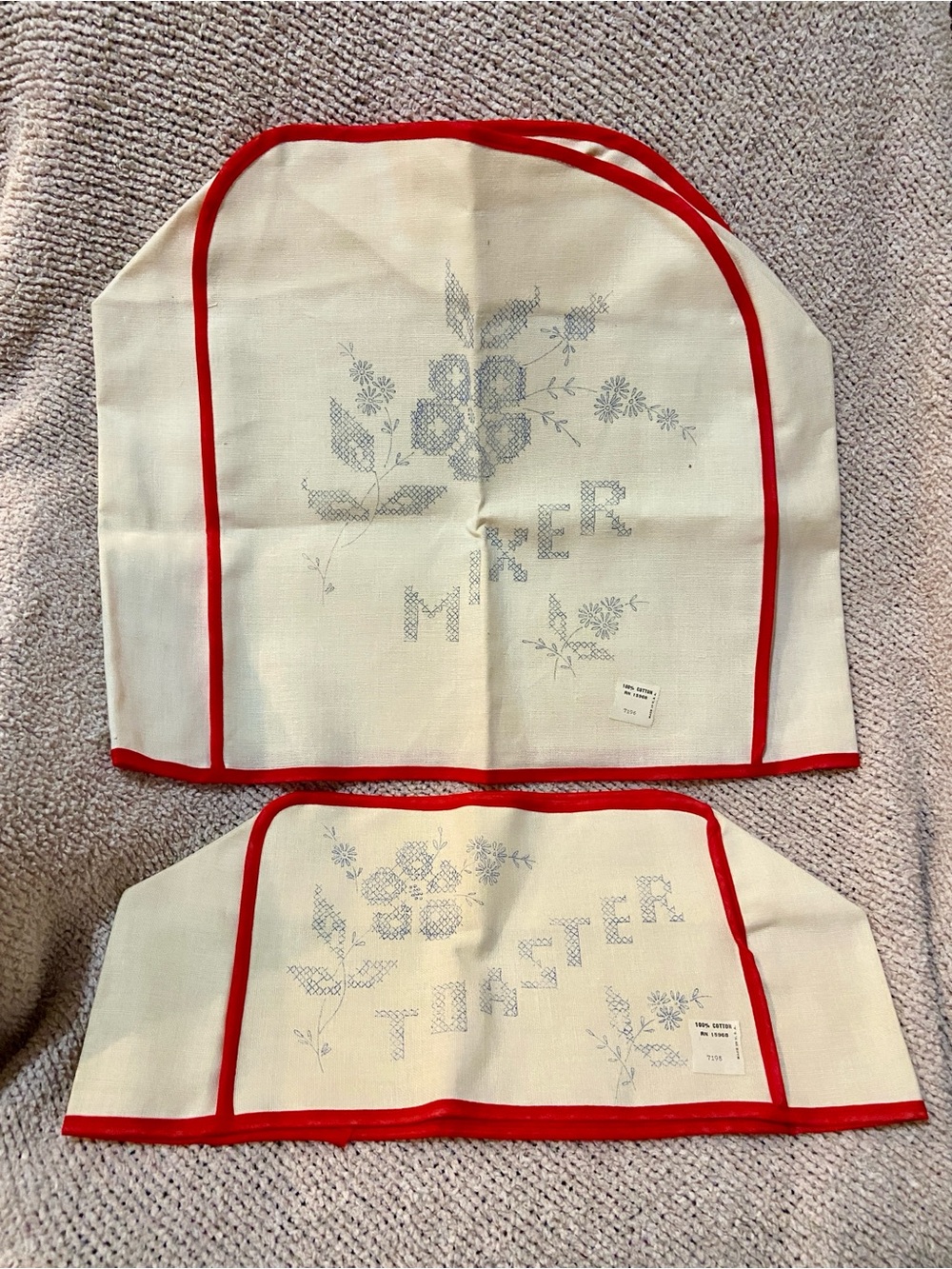 Vintage mixer and toaster covers ready to embroider NOS